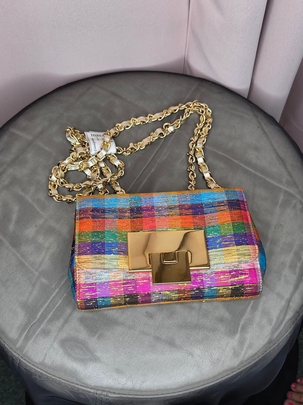 Stuart Weitzman Tinsel Silk Convertible Evening Shoulder Bag / Clutch